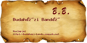Budaházi Bandó névjegykártya